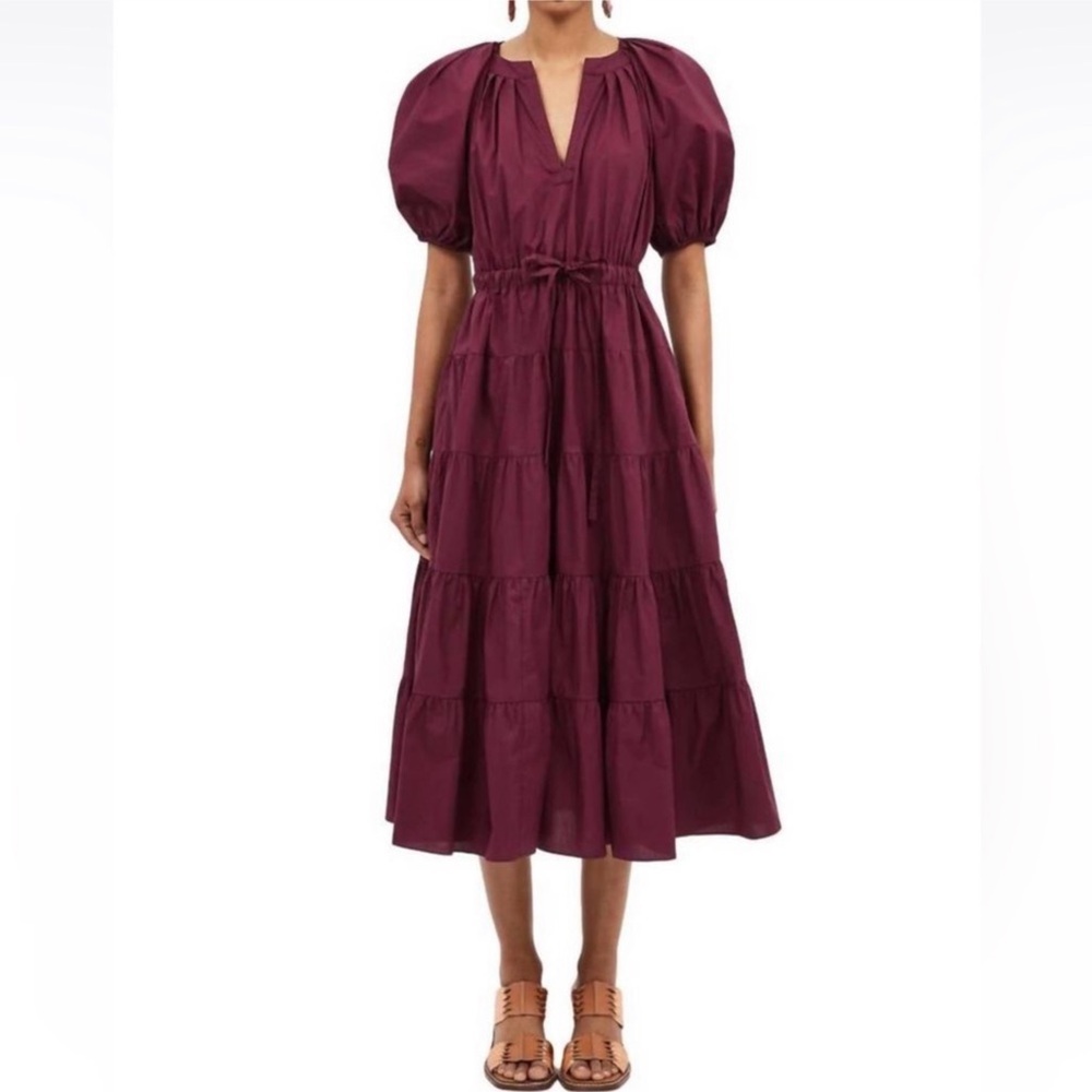 ULLA JOHNSON olina midi dress in syrah Sz 8